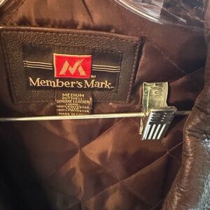 Member's Mark Men's Brown Genuine Leather Jacket - Medium